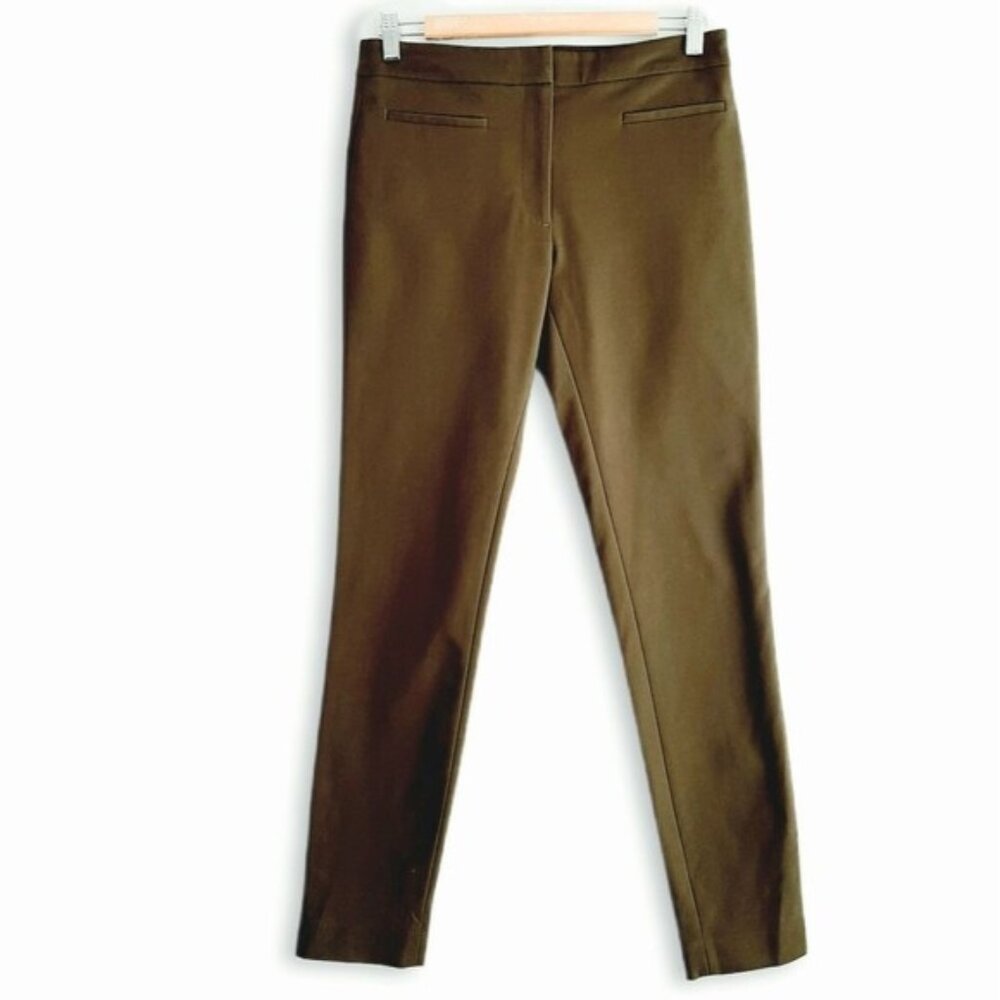 CLUB MONACO | Slim Fit Stretch Crop Ankle Tapered Dress Pant Olive Green Sz 4
